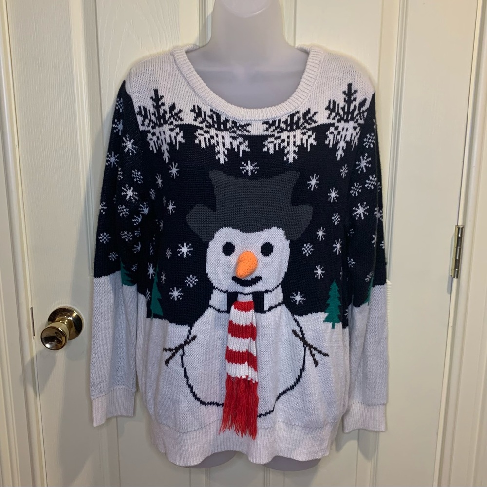 LOVE BY DESIGN SNOWMAN 3D CHRISTMAS SWEATER